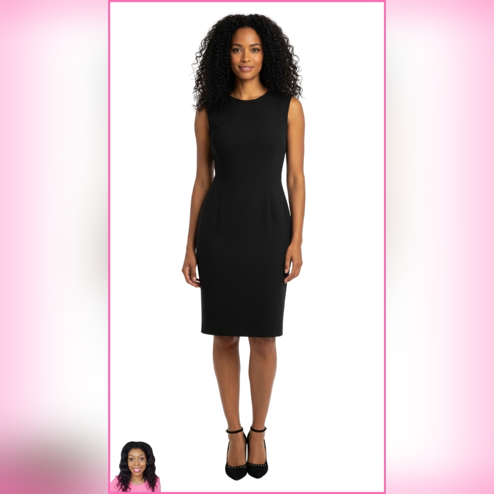 M.M.LaFleur Luxury The Katie Dress | Classic Black Midi Dress Size: 14